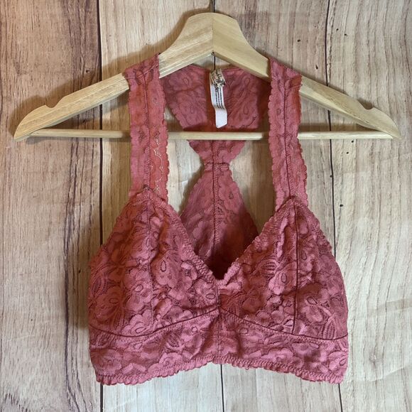 Free People Other - Free People Women’s Galloon Racerback Lace Bralette in Pink size Small